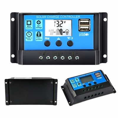 LCD 디스플레이 태양 제어기 규제 기관 12V / 24V 60A 50A 40A 30A 20A 10A PWM USB 5V